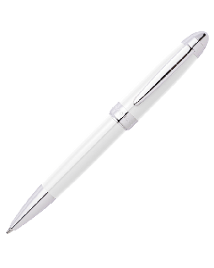 This Icon Chrome & White Ballpoint Pen by Hugo Boss is a bold statement piece but is kept subtle with the white lacquer.