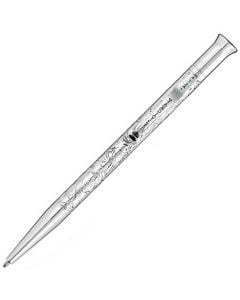 The Yard-O-Led, Perfecta, Victorian Silver Ballpoint Pen uses a twist release mechanism, features a flawlessly finished engraved design and is fitted with a secure fit storage clip engraved with the brand name of authenticity.