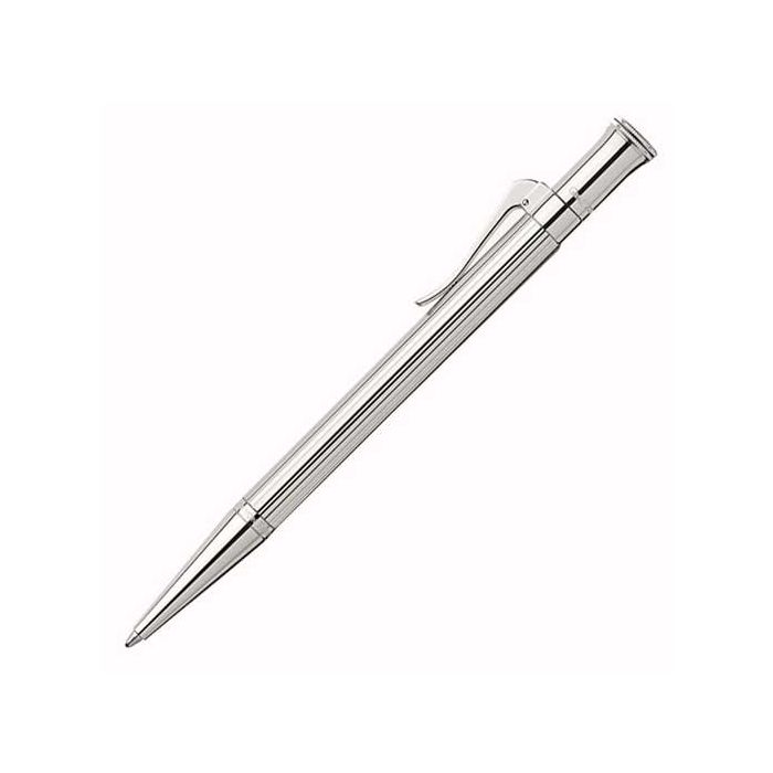 The Graf von Faber-Castell Classic Sterling Silver Ballpoint Pen is crafted from the finest, lightweight silver, featuring a ridged design and spring loaded clip.