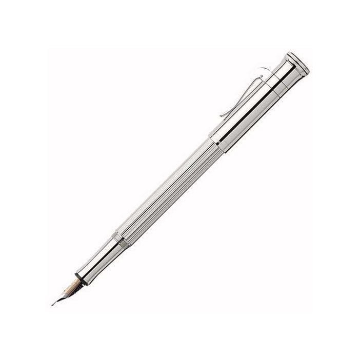 The Graf von Faber-Castell, Classic Sterling Silver Fountain Pen has been crafted from the finest materials. The barrel of the pen features a verticle ridged design with an all over polished design.
