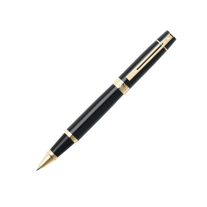 The Sheaffer 300 series rollerball pen in gloss black is known for its modern design and elegant finishes.