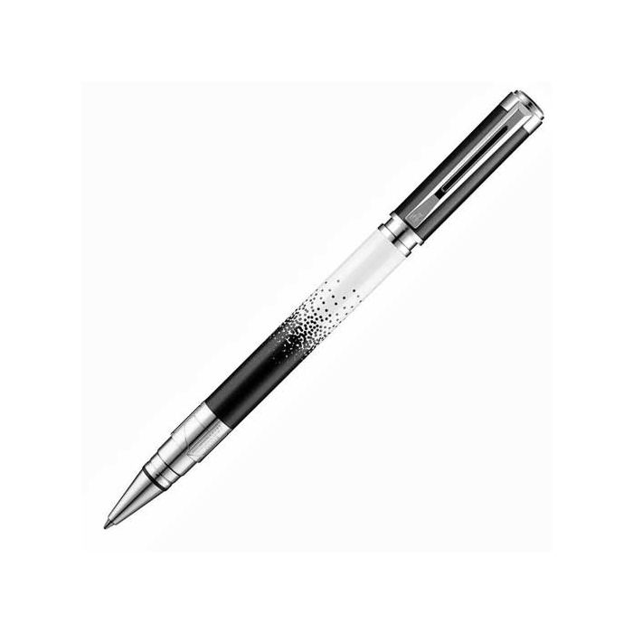 Waterman Perspective Black & White Lacquer Rollerball Pen part of the Ombres et Lumineres range. A brilliantly balanced lacquer body with finely polished chrome trim, engraved with the Waterman name and logo for authenticity.