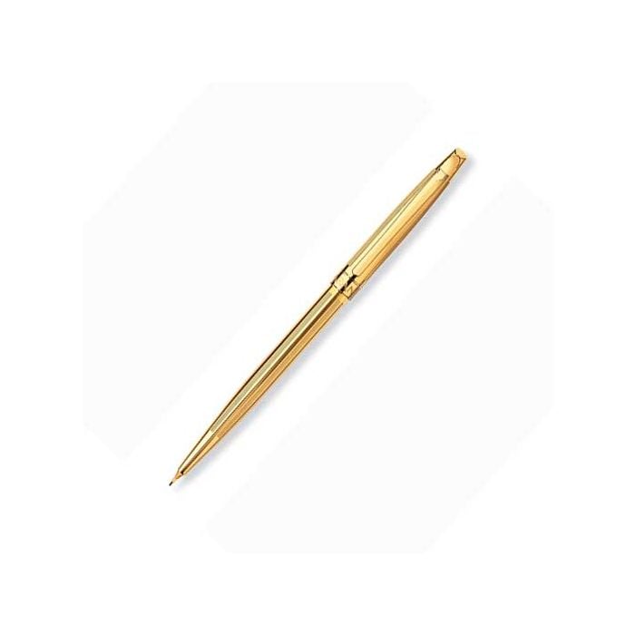 The Caran d'Ache, Madison, 'Cisele' Gold-Plated Mechanical Pencil feature a slim design, meticulously engraved design and brand engraving for authenticity. To charge the pencil simply push the top half of the pen down with a click. 
