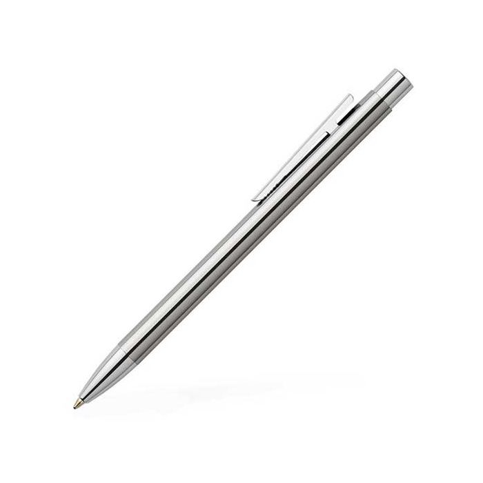 Faber-Castell, Neo Slim, High Shine Polished Stainless Steel Ballpoint Pen with Chrome Plating. 