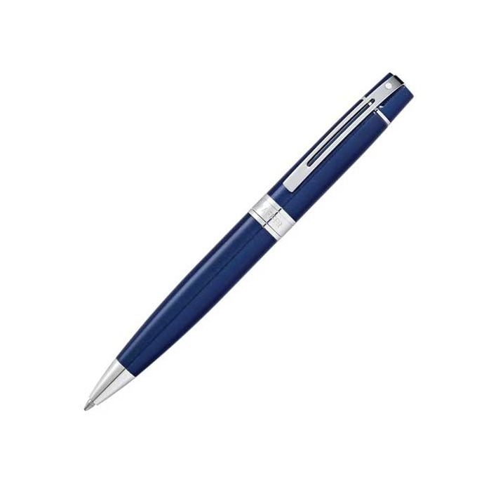 This Sheaffer 300 ballpoint pen is made with a glossy blue lacquer. 