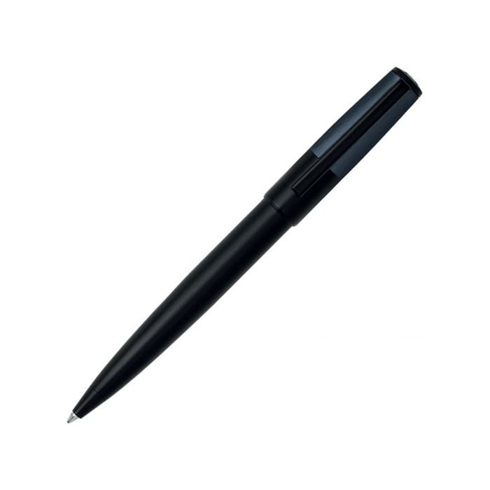 This Gear Minimal Black & Navy Ballpoint Pen has been designed by Hugo Boss.