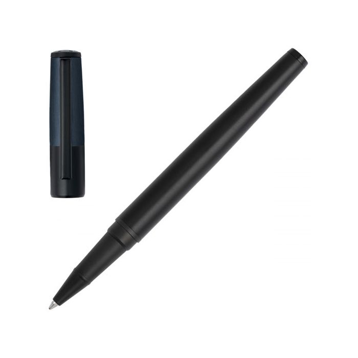 This Gear Minimal Black & Navy Rollerball Pen has been designed by Hugo Boss. 