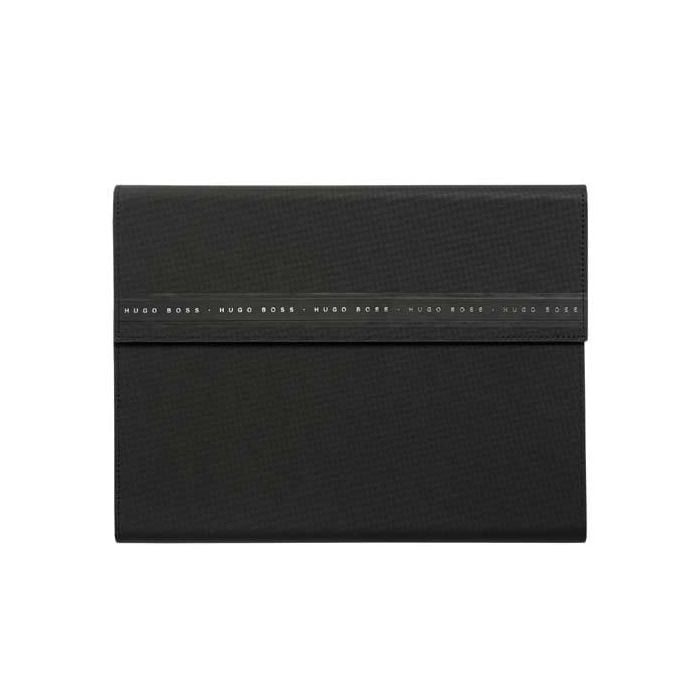 The BOSS Ribbon Black Rubberised A4 Folder