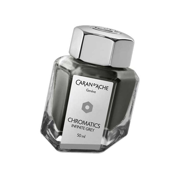 This is the Caran d'Ache Infinite Grey Chromatics 50ml Ink Bottle.