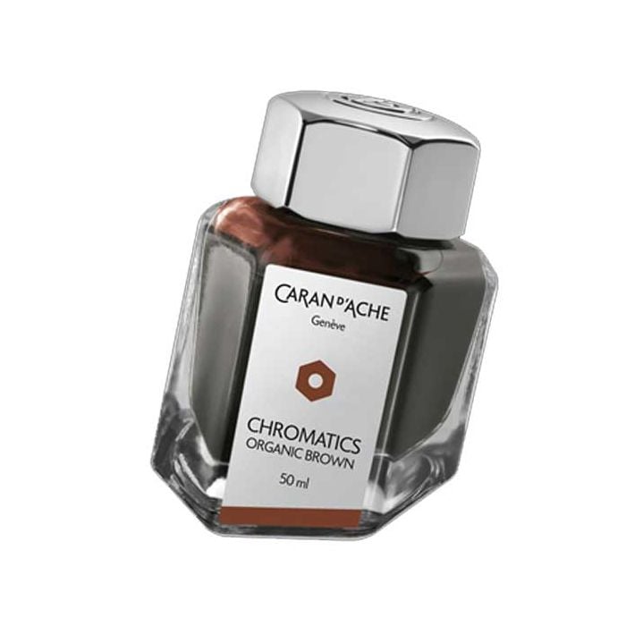 This is the Caran d'Ache Organic Brown Chromatics 50ml Ink Bottle. 