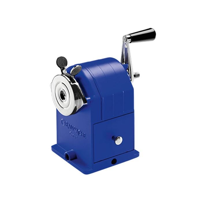 This is the Caran d'Ache Limited Edition Klein Blue® Pencil Sharpening Machine. 