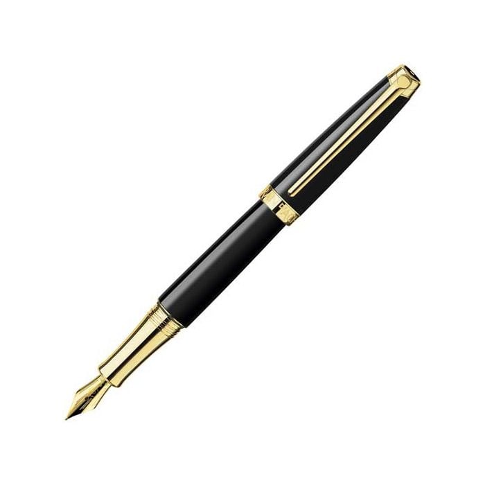 This is the Caran d'Ache Léman Ebony Black Gold-Plated Fountain Pen.