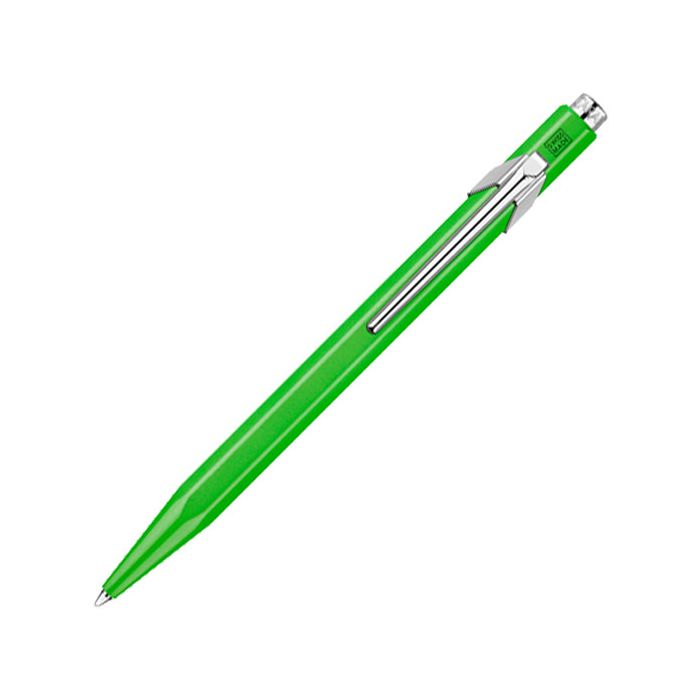 This is the Caran d'Ache 849 Fluorescent Green POPLINE Ballpoint Pen. 