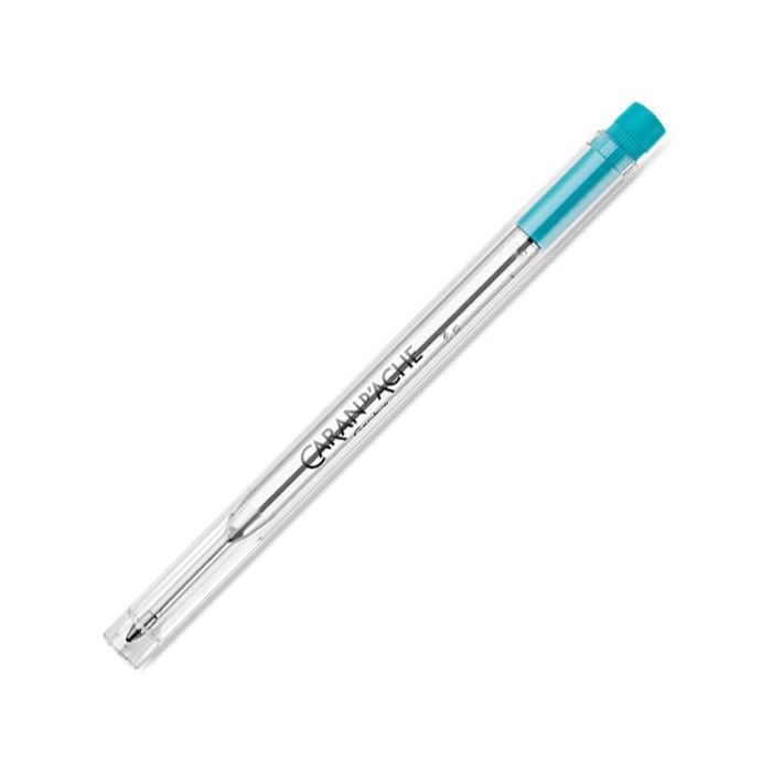 This is the Caran d'Ache Turquoise Goliath Ballpoint Pen Refill (M). 
