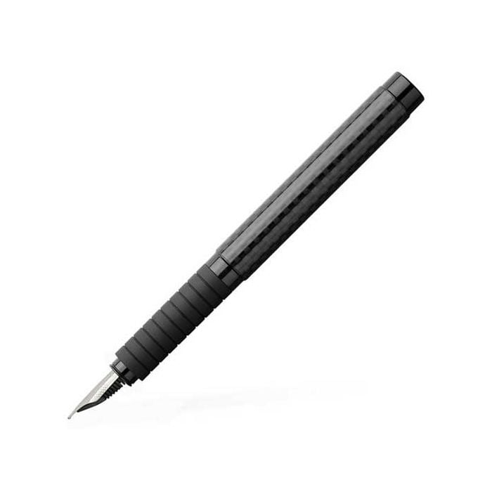 Faber-Castell, Essentio, Black Chrome & Carbon Fibre Fountain Pen with Steel Nib.