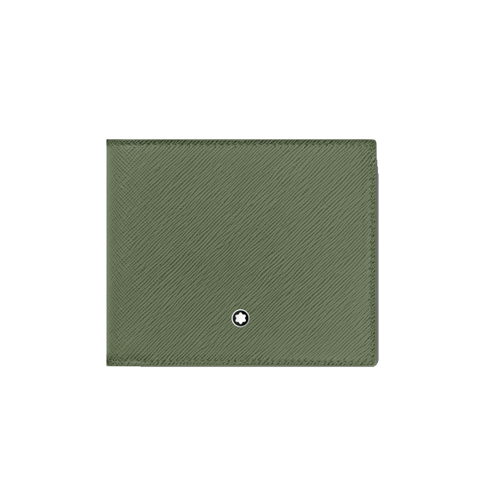 Montblanc's Sartorial Saffiano Leather 8CC Wallet Clay Green comes in a gift box and drawstring pouch.