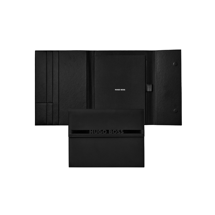 Cloud A4 Folder Black Vegan PU Leather by Hugo Boss