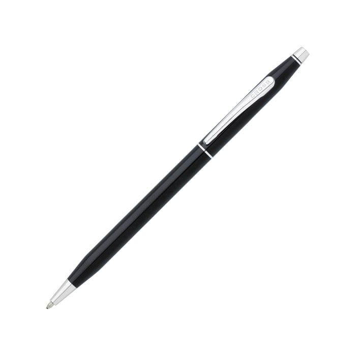 The Cross Classic Century Black Lacquer ballpoint pen with Chrome Appointments.