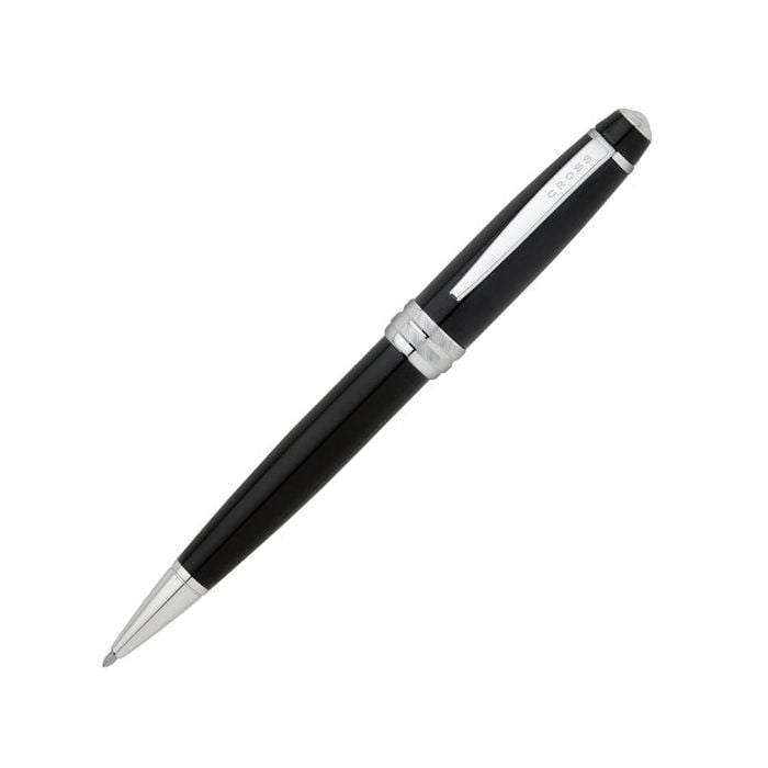 Cross Bailey black lacquer ballpoint pen with chrome fittings.