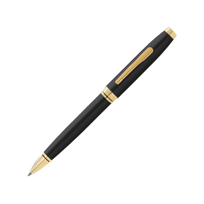 This Coventry Black Lacquer with Gold Trim Ballpoint Pen was designed by Cross.