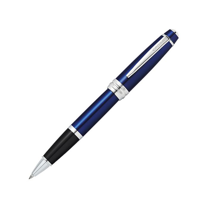 Full view of the Cross dark Blue bailey Lacquer ballpoint pen.