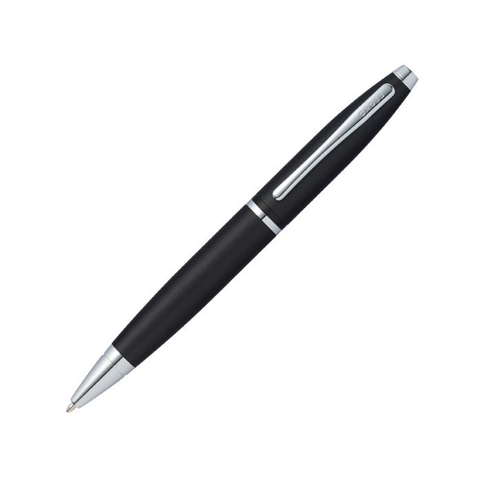 This Calais Matt Black Lacquer Ballpoint Pen was designed by Cross. 