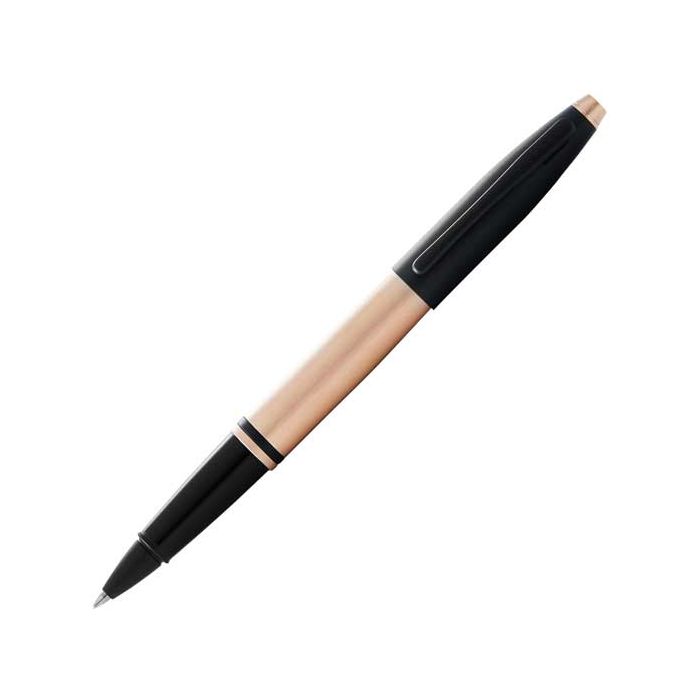 This is the Cross Calais Matte Rose Gold & Black Lacquer Rollerball Pen.