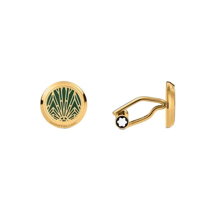 This Montblanc Meisterstück The Origin Collection Cufflinks in Green pair is made out of stainless steel with lacquer.