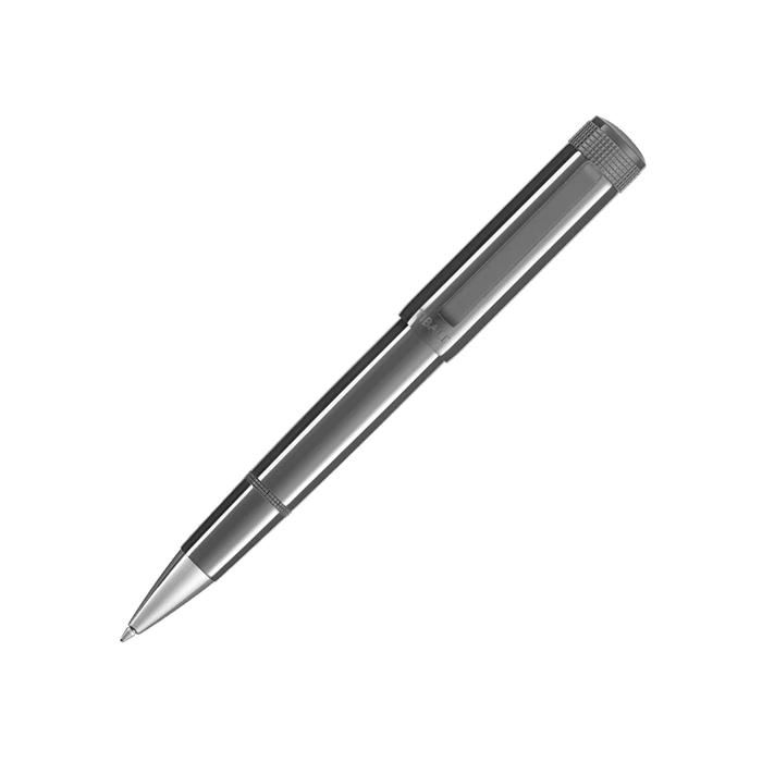 This TIBALDI Perfecta Grey Dèlavè Ballpoint Pen has a matching rubber clip and will come packaged in a box. 