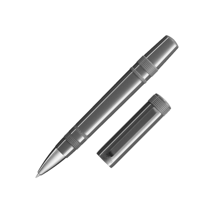 This Perfecta Grey Dèlavè Rollerball Pen by TIBALDI has a matching grey rubber clip and comes packaged in a box. 