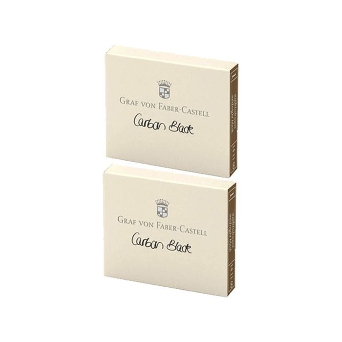 2 x Pack of 6 Permanent Carbon Black Ink Cartridges from Graf von Faber-Castell.