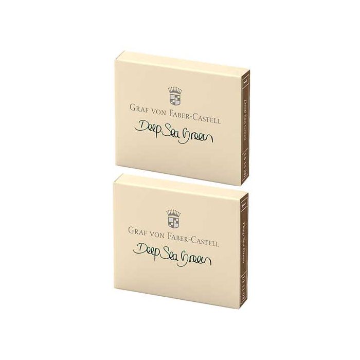 These Deep Sea Green 2 x 6 Ink Cartridge Packs are made by Graf von Faber-Castell. 