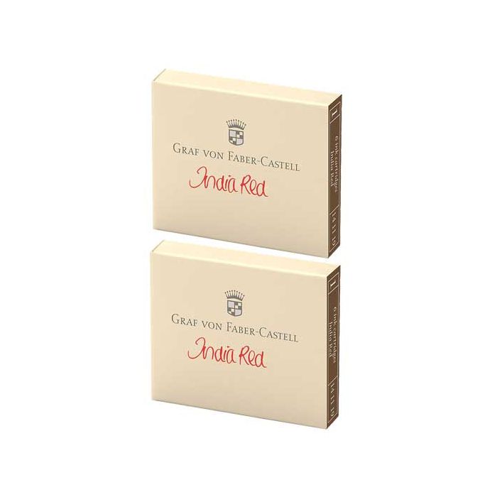 These India Red 2 x 6 Ink Cartridge Packs are made by Graf von Faber-Castell. 