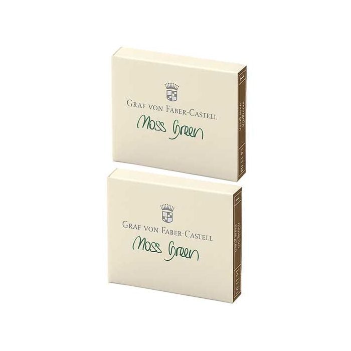 These Moss Green 2 x 6 Ink Cartridge Packs are designed by Graf von Faber-Castell. 