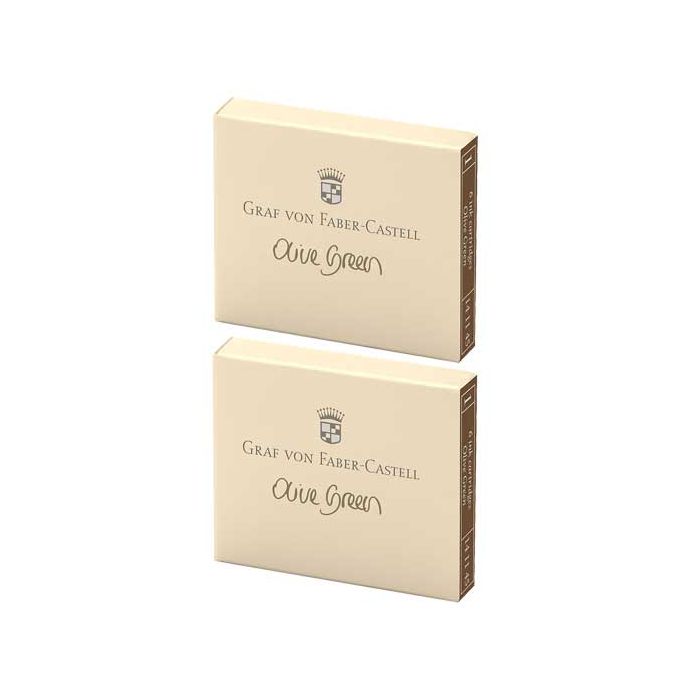 These Olive Green 2 x 6 Ink Cartridge Packs are designed by Graf von Faber-Castell's. 