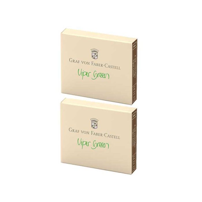 These Viper Green 2 x 6 Ink Cartridge Packs are made by Graf von Faber-Castell. 