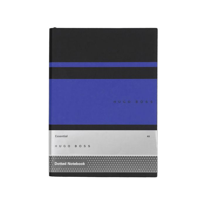 This Essential Gear Matrix Blue Dotted A5 Notebook has been designed by Hugo Boss.