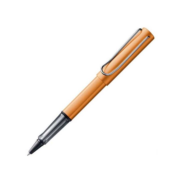 The LAMY, AL-Star, Bronze Aluminium Rollerball Pen, featuring a soft aluminium body and ergonomic grip. 