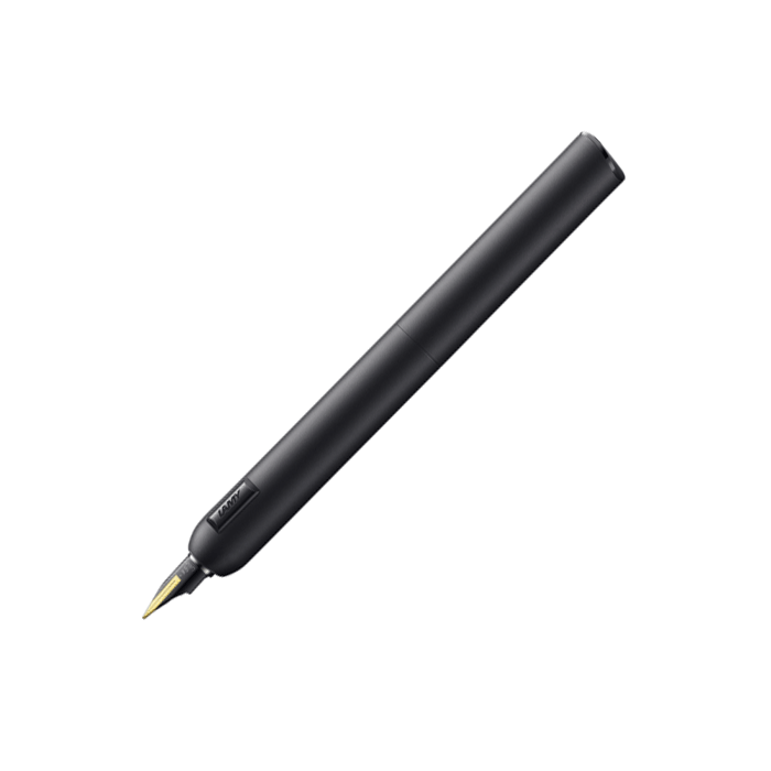 This LAMY Dialog cc Fountain Pen Gift Set Matte Black has a 14k gold nib in a medium size. 