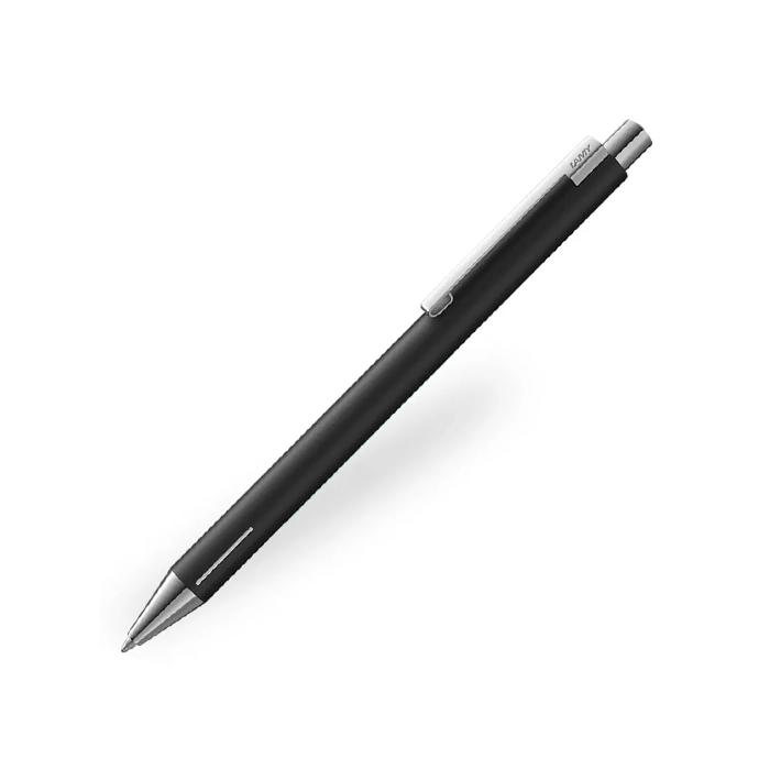 This Econ Ballpoint Pen Matte Black Special Edition is by LAMY and has polished chrome trims. 