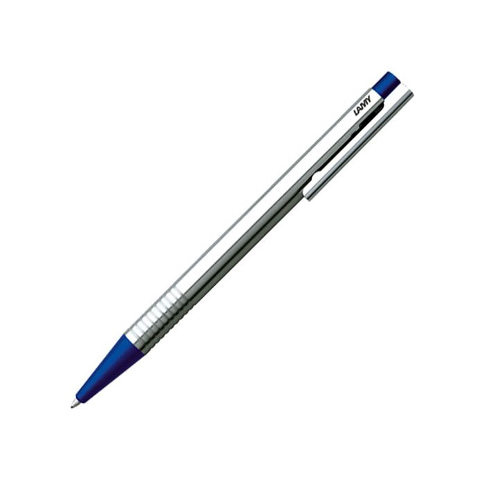 The LAMY matt blue medium ballpoint pen in the Logo collection has a push mechanism with integrated clip-button unit.