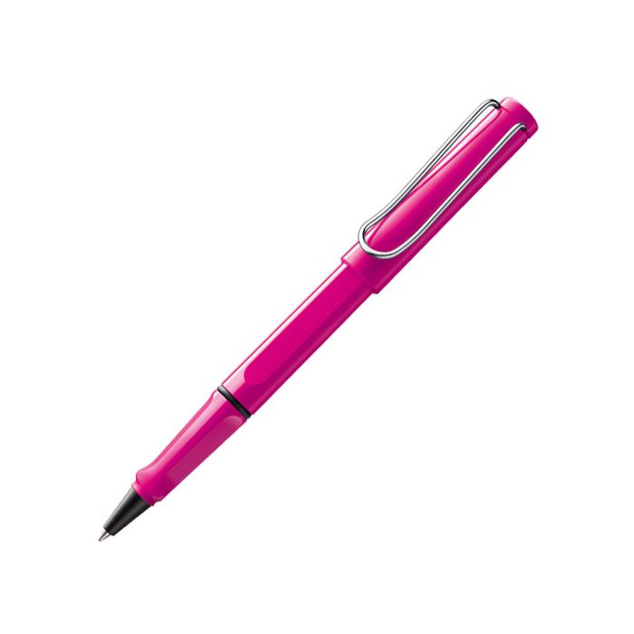 The LAMY pink rollerball pen in the Safari collection.