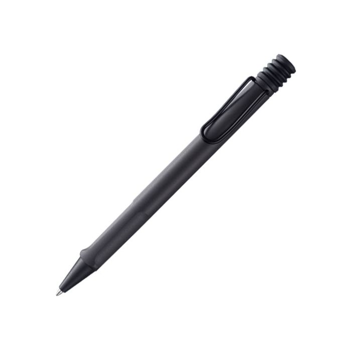 The LAMY Safari Umbra ballpoint pen has a matching black flexible steel clip.