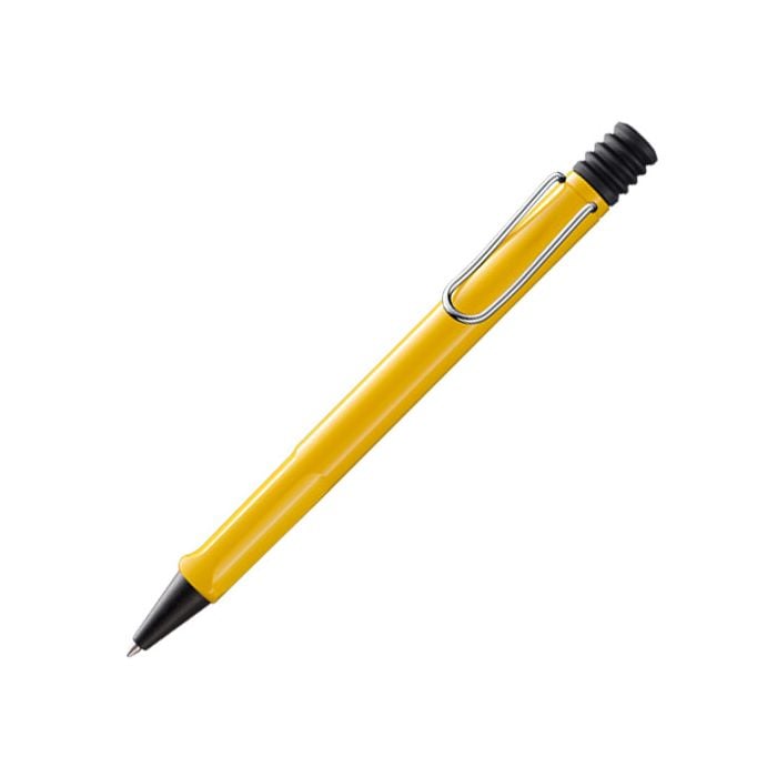 The LAMY yellow ballpoint pen in the Safari collection comes in a small pop up box under a two year warranty.