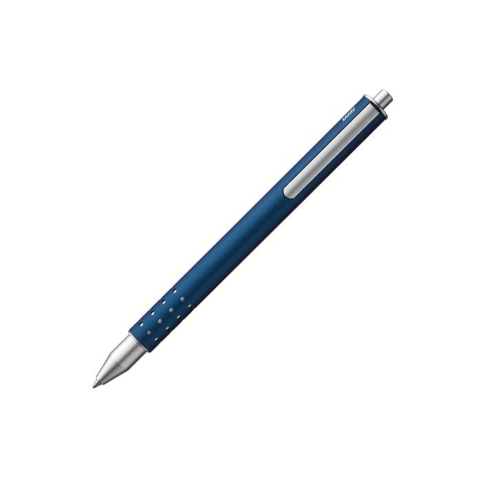 The LAMY Swift imperial blue rollerball pen comes in a small pop up gift box under a two year warranty.