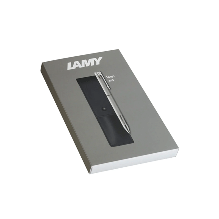 LAMY's Logo Twin Pen Set with Leather Case comes in a presentation box which can easily be wrapped for a gift. 