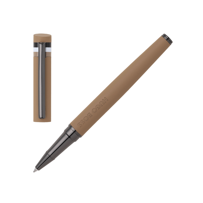 This Loop Iconic Matte Camel Rollerball Pen is by Hugo Boss