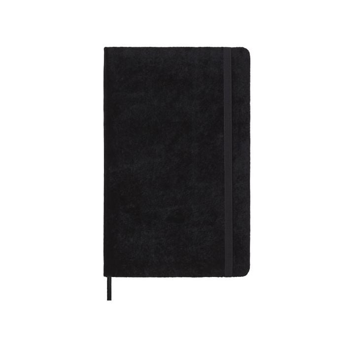 This Black Lined Velvet Collection Medium Notebook has been designed by Moleskine. 