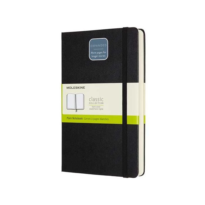 This Moleskine notebook is made with a smooth black leather.