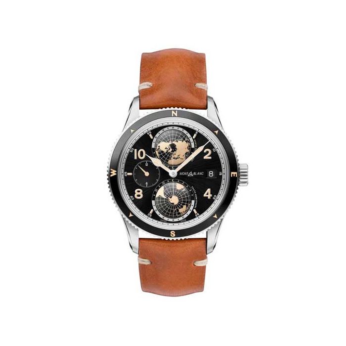 The Montblanc 1858 Geosphere Watch Aged Cognac 
